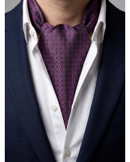 Cravate Foulard aubergine avec motifs fantaisie
