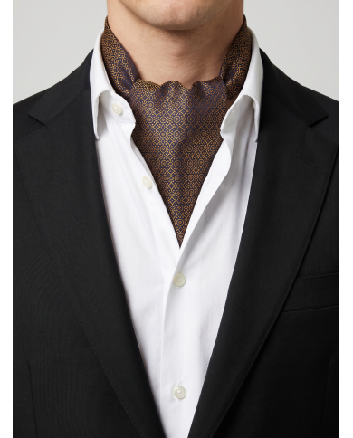 Cravate Foulard jaune avec motifs fantaisie