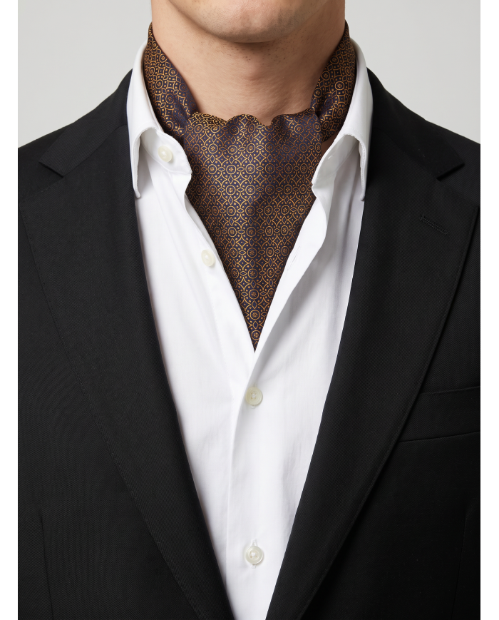 Cravate Foulard jaune avec motifs fantaisie