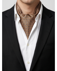 Cravate Foulard camel avec motifs fantaisie