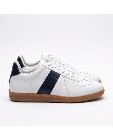 Baskets Morgen en cuir - Blanc et bleu