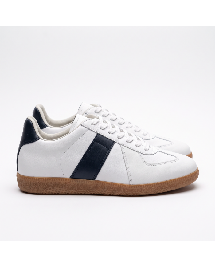 Baskets Morgen en cuir - Blanc et bleu