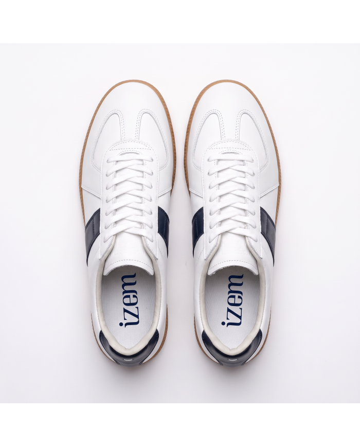 Baskets Morgen en cuir - Blanc et bleu