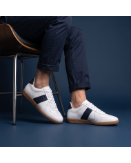 Baskets Morgen en cuir - Blanc et bleu