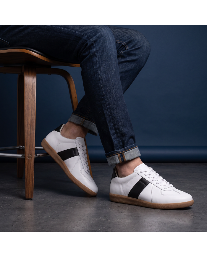 Baskets Morgen en cuir - Blanc et noir