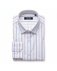 Chemise Col ouvert en coton piqué avec poignet mousqueton - Blanche
