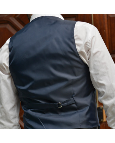 Gilet Pour hommes Bleu uni croisé Gilet Pour hommes Bleu uni croisé