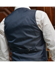 Gilet Pour hommes Bleu uni croisé