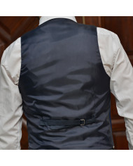 Gilet Pour hommes carreaux Bleu croisé