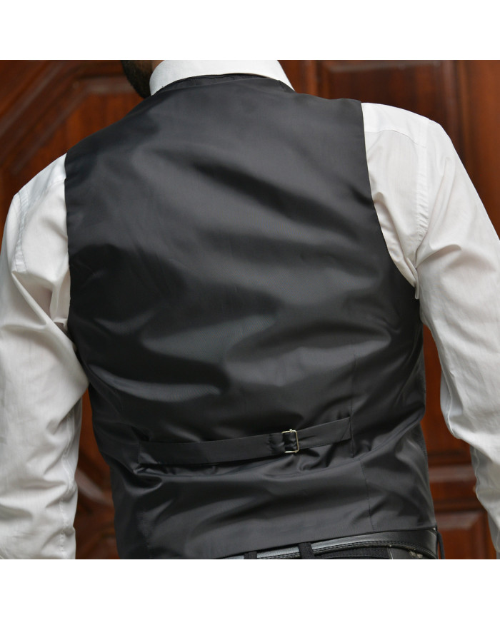 Gilet Pour hommes Gris Foncé croisé