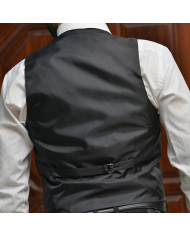 Gilet Pour hommes Gris Foncé croisé