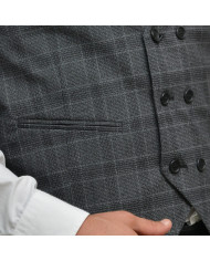 Gilet Pour hommes Gris Foncé croisé