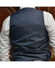 Gilet costume Gris et Bleu croisé