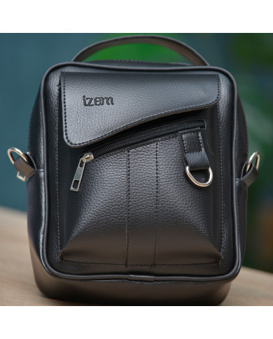 Cravate.tn | Sac de voyage homme avec bandoulière noir grainé izem Cravate.tn | Sac de voyage homme avec bandoulière noir grainé izem