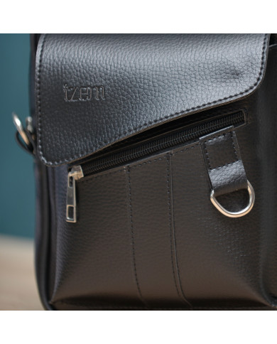 Cravate.tn | Sac de voyage homme avec bandoulière noir grainé izem Cravate.tn | Sac de voyage homme avec bandoulière noir grainé izem