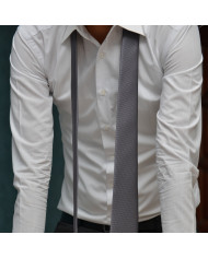 Cravate.tn | Cravate grise charbon faux uni