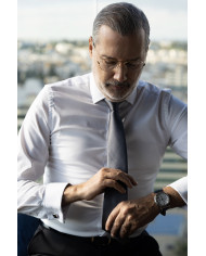 Cravate.tn | Cravate grise charbon faux uni