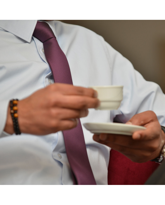 Cravate.tn | Cravate aubergine faux uni