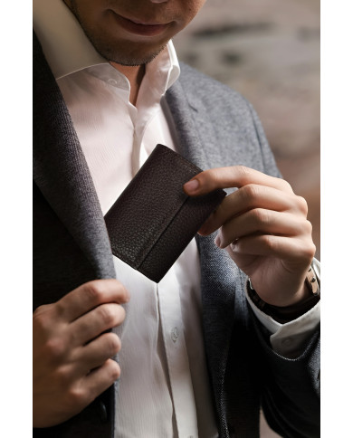 Porte Monnaie et carte noir uni en Cuir Porte Monnaie et carte noir uni en Cuir