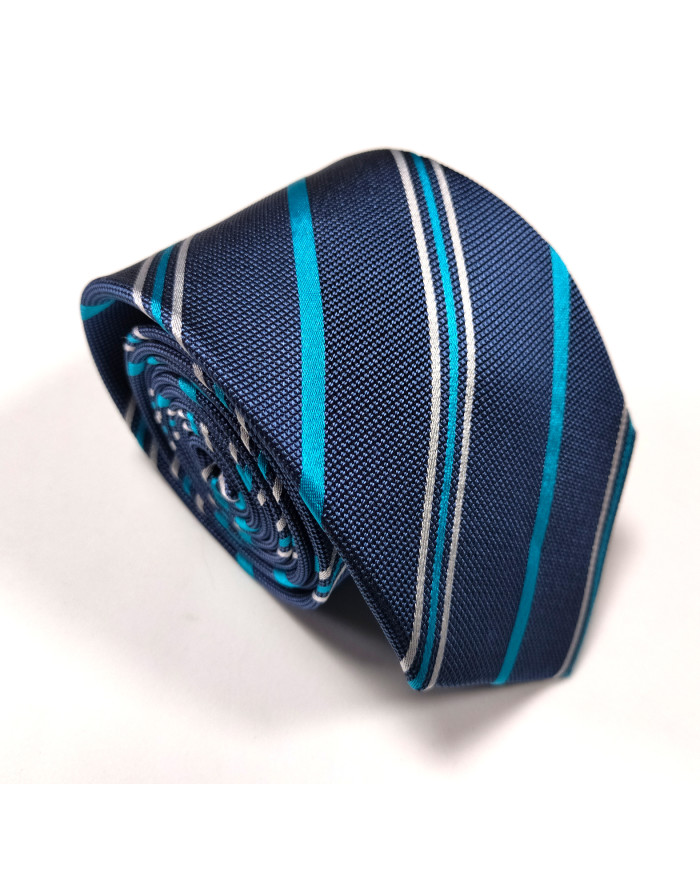 Cravate pure soie bleu marine et bordeaux