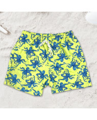 Maillot de bain pour homme vert pistache à motifs bleu