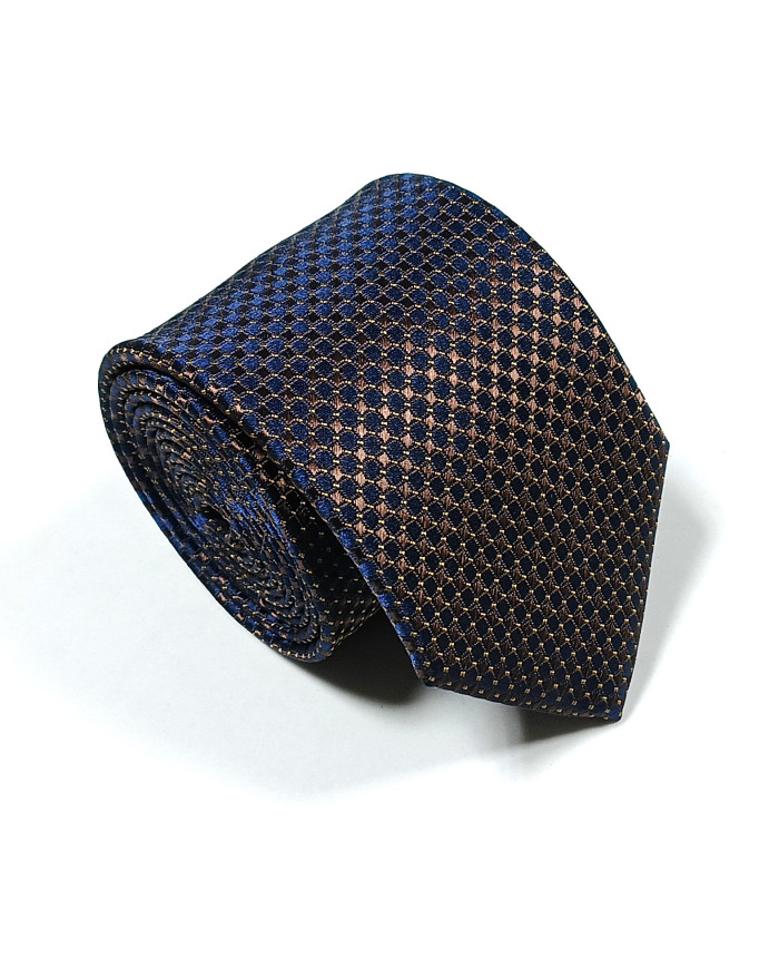 Cravate.tn | Cravate Marron à petit carreaux et reflet bleu Cravate.tn | Cravate Marron à petit carreaux et reflet bleu