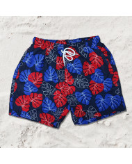 Maillot de bain pour homme bleu marine à motifs