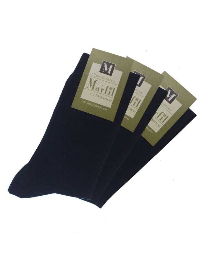 Lot de 3 paires de chaussettes Coton Bleu