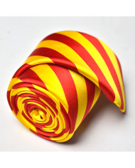 Cravate.tn | Cravate avec rayure rouge et jaune