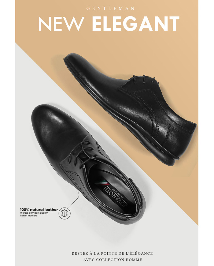 Soulier Elégant Pour Homme - Chaussures en Cuir Couleur Noir