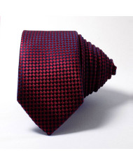 Cravate.tn | Cravate Rouge bordeaux à motifs carreaux