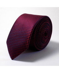Cravate.tn | Cravate Rouge bordeaux à motifs carreaux