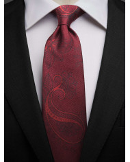 Cravate.tn | Cravate Rouge à motifs Floral noir