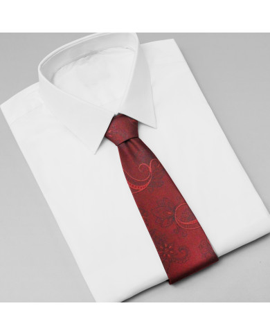 Cravate.tn | Cravate Rouge à motifs Floral noir