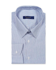 Chemise col Français Blanche avec rayure bleu tissé
