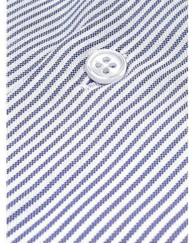 Chemise col Français Blanche avec rayure bleu tissé Chemise col Français Blanche avec rayure bleu tissé