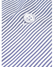 Chemise col Français Blanche avec rayure bleu tissé