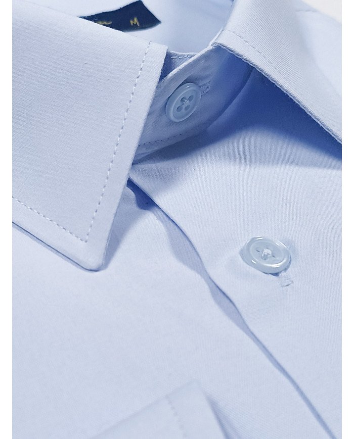 Chemise Popeline - Col Français - Bleu Ciel