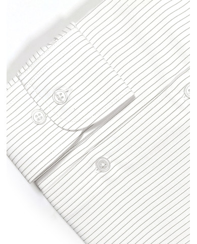 Chemise blanche homme à fines rayures en beige Chemise blanche homme à fines rayures en beige
