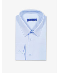 Chemise Popeline - Col Français - Bleu Ciel