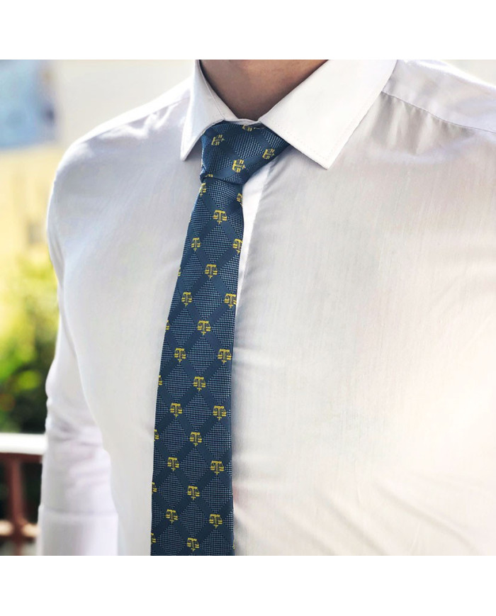 Cravate.tn | Cravate bleue à motifs balance