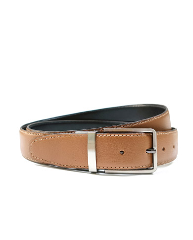 Ceinture cuir réversible : Camel & noir Ceinture cuir réversible : Camel & noir