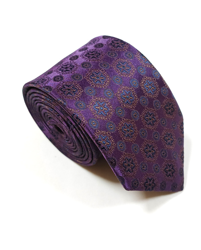 Cravate.tn | Cravate aubergine à motif fantaisie - Élégance Collection
