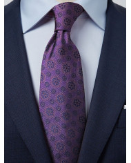 Cravate.tn | Cravate aubergine à motif fantaisie - Élégance Collection