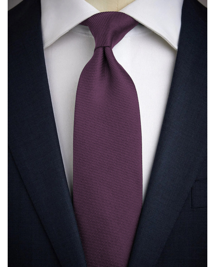 Cravate.tn | Cravate aubergine faux uni