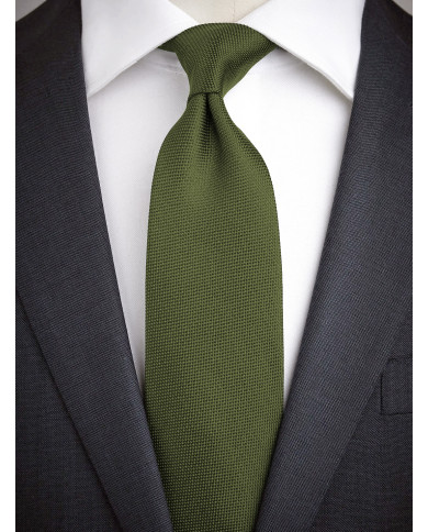 Cravate Verte  - Cravate verte militaire faux uni Cravate Verte  - Cravate verte militaire faux uni