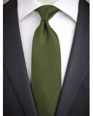 Cravate Verte  - Cravate verte militaire faux uni