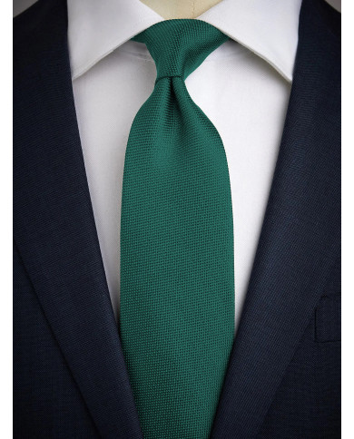 Cravate verte pin faux uni