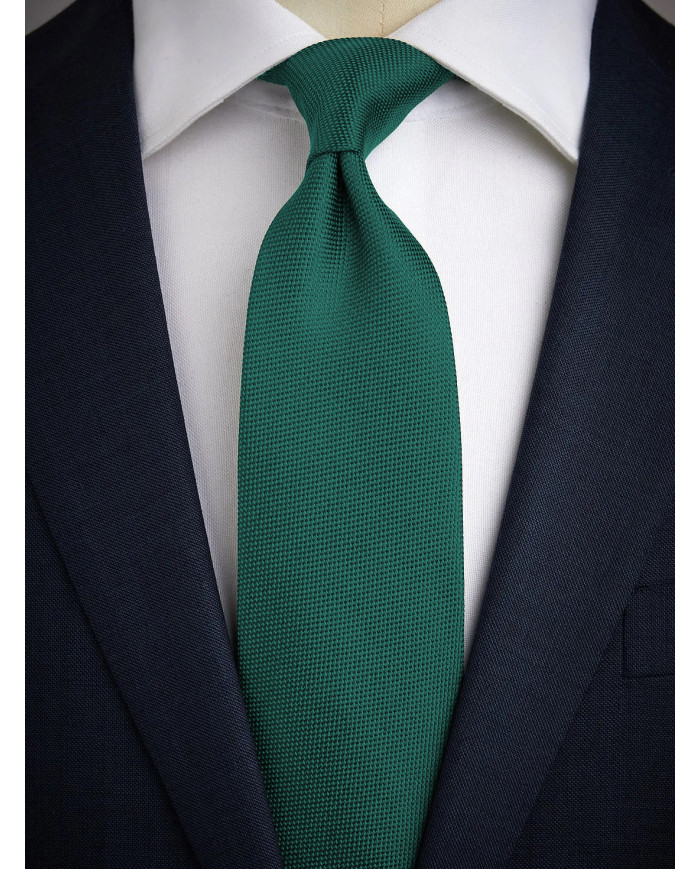 Cravate verte pin faux uni