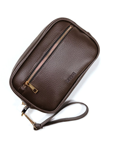 Cravate.tn | Mini trousse pour homme Marron Grainé